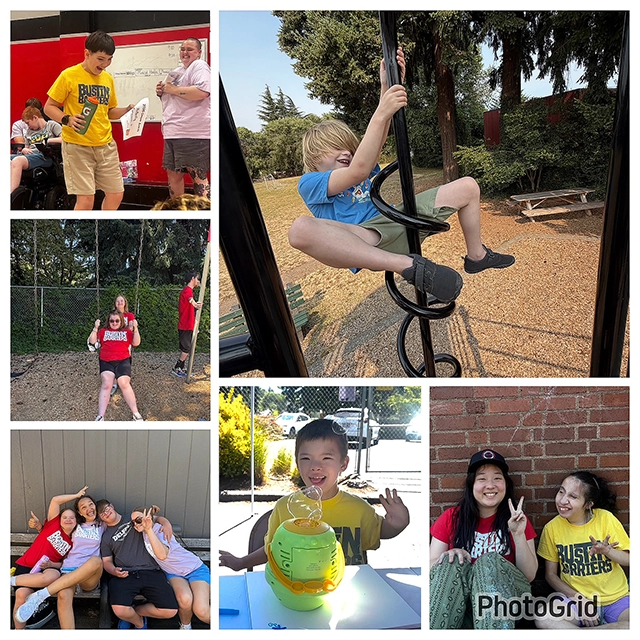 summer camp photo collage of fun