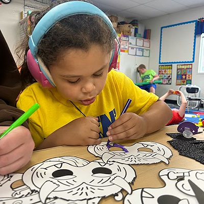 coloring in the spaces